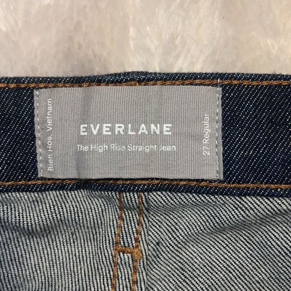Everlane Dark Wash “The High Rise Straight Jean” - Picture 7 of 8